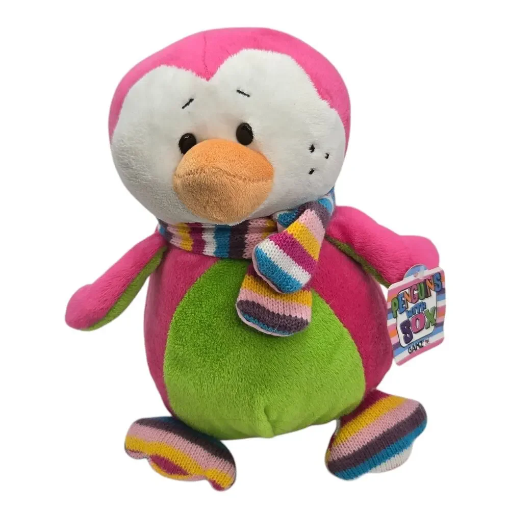 Ganz Penguins With Sox Plush Penguin Stuffed‎ Animal Knit Scarf Socks 9